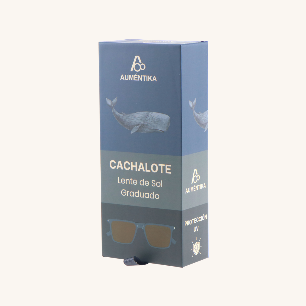 caja lentes de sol con aumento aumentika modelo cachalote