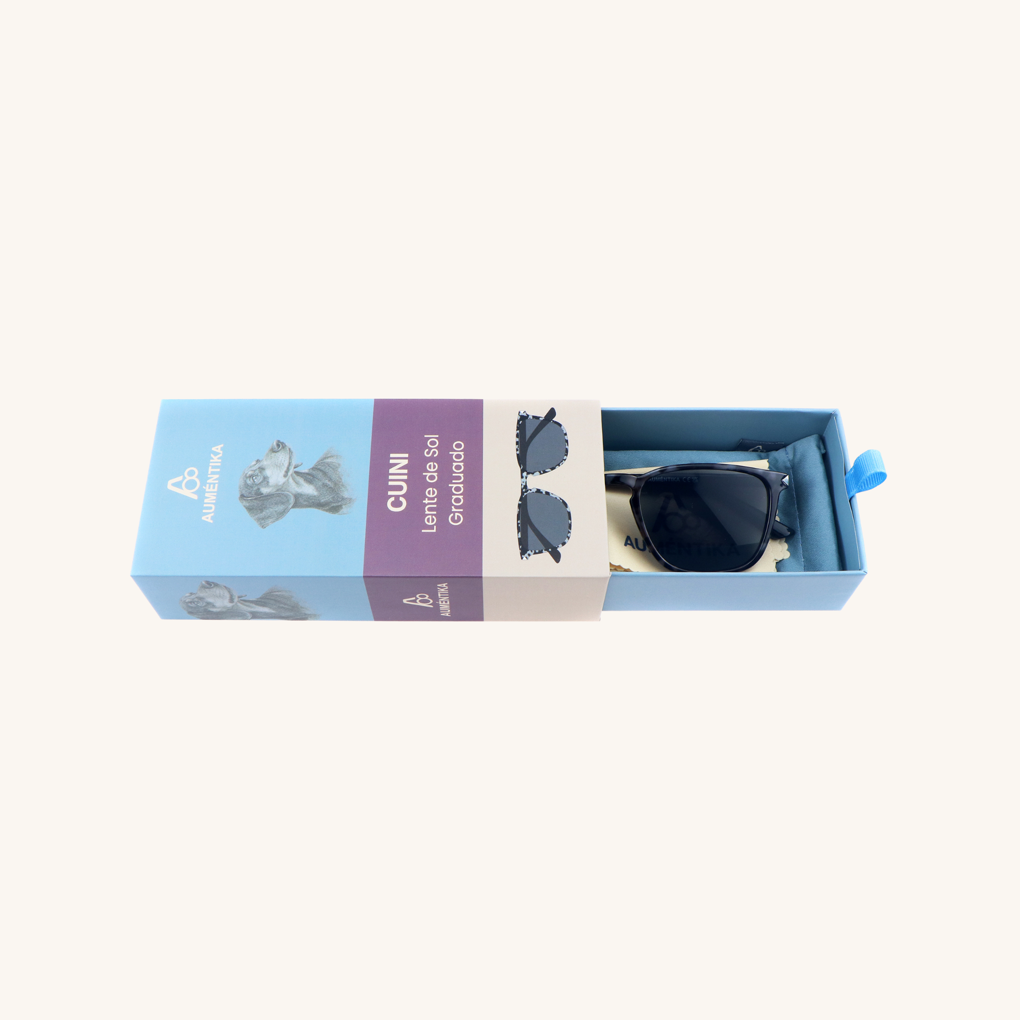 caja abierta lentes de sol con aumento aumentika modelo cuini