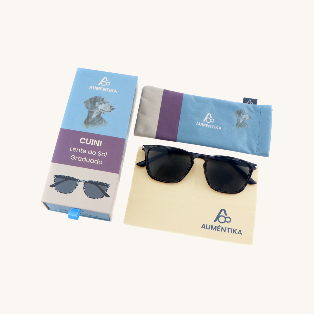 set lentes de sol con aumento aumentika modelo cuini con caja y funda