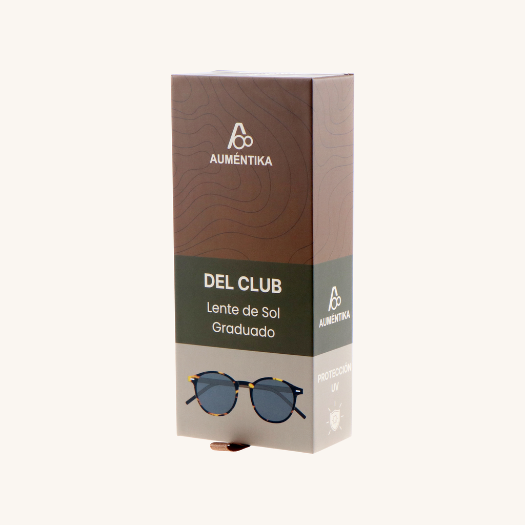 caja lentes de sol con aumento aumentika modelo del club