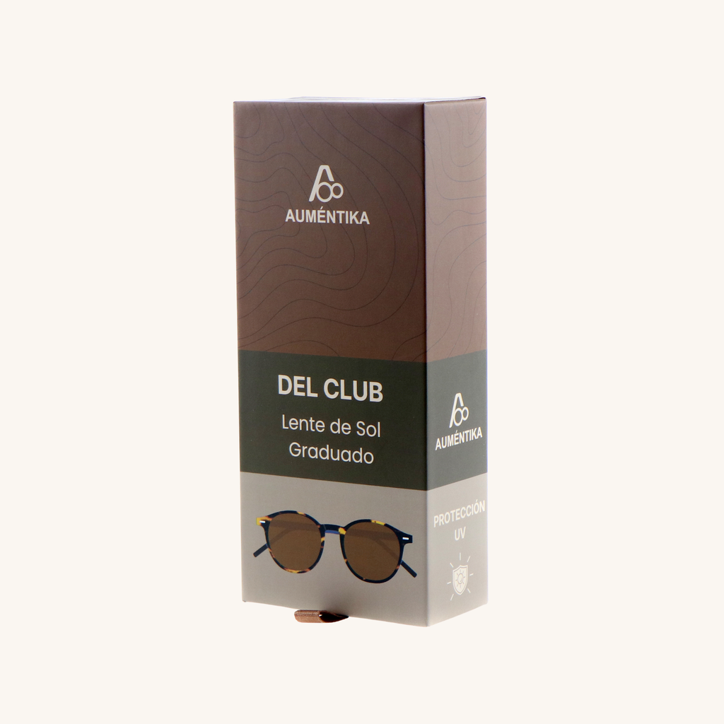 caja lentes de sol con aumento aumentika modelo del club