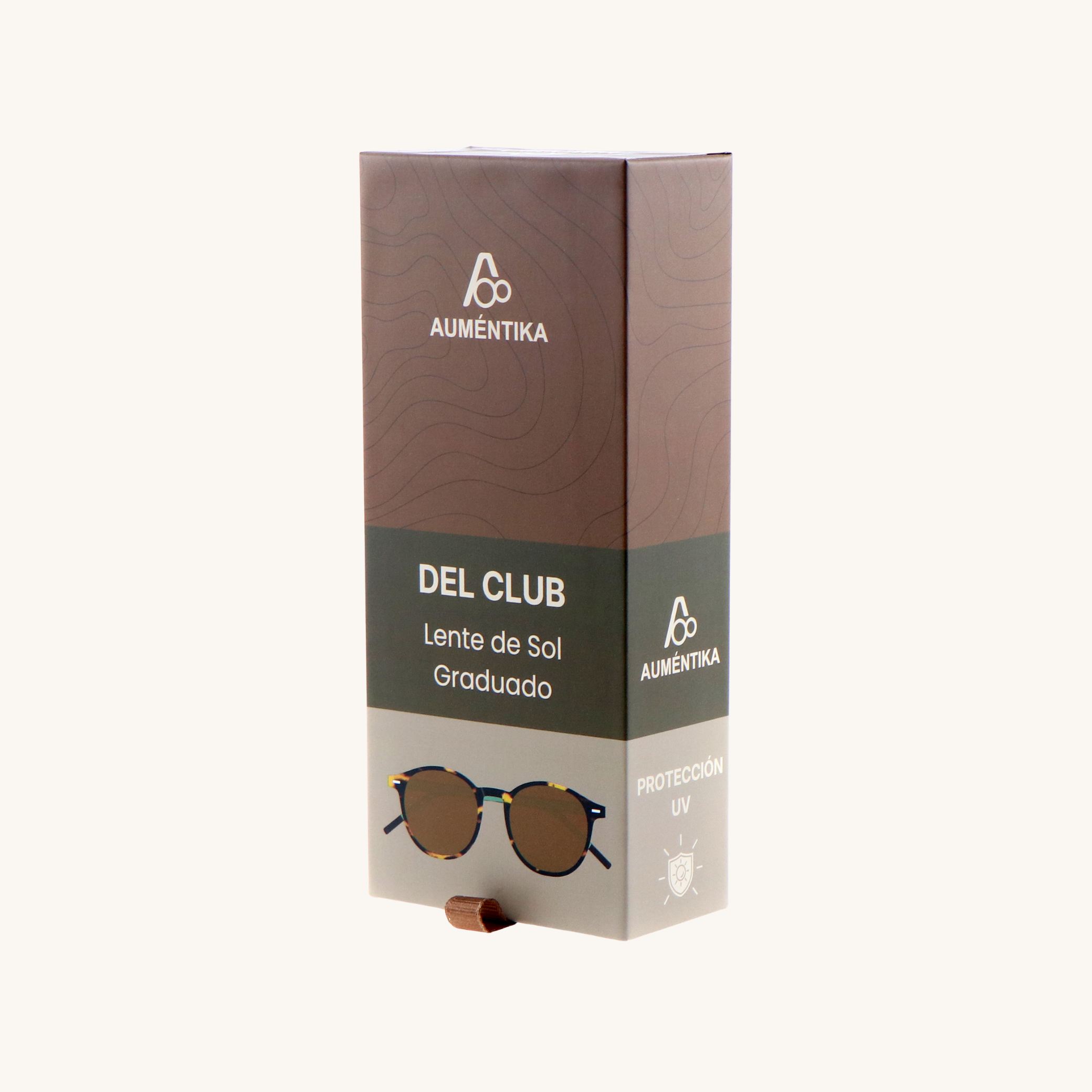 caja lentes de sol con aumento aumentika modelo del club