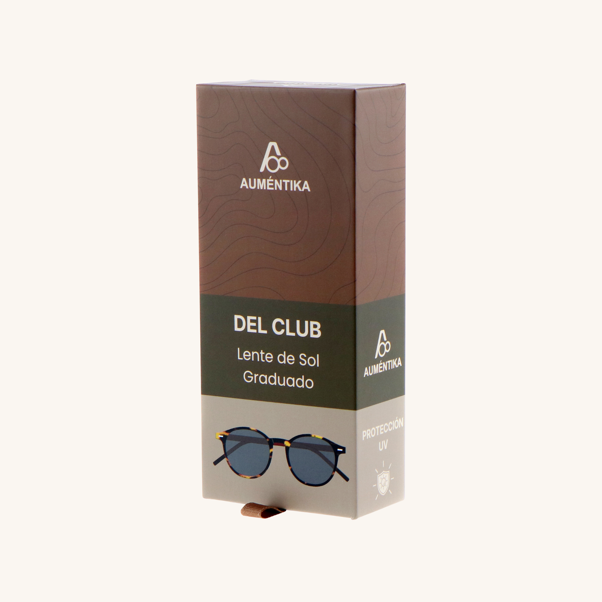 caja lentes de sol con aumento aumentika modelo del club