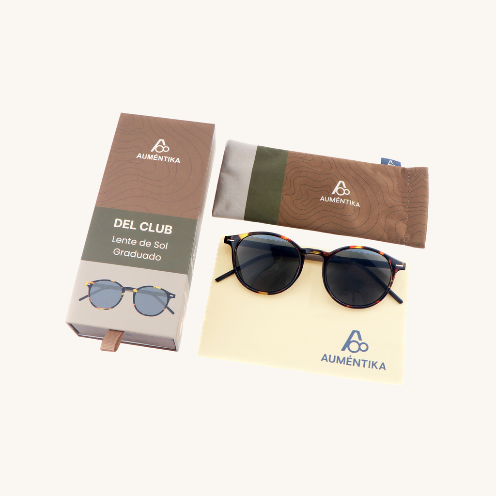 set lentes de sol con aumento aumentika modelo del club con caja y funda