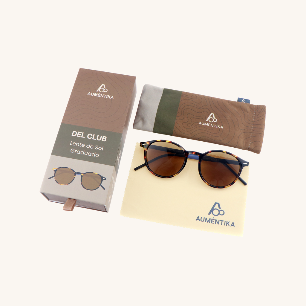 set lentes de sol con aumento aumentika modelo del club con caja y funda