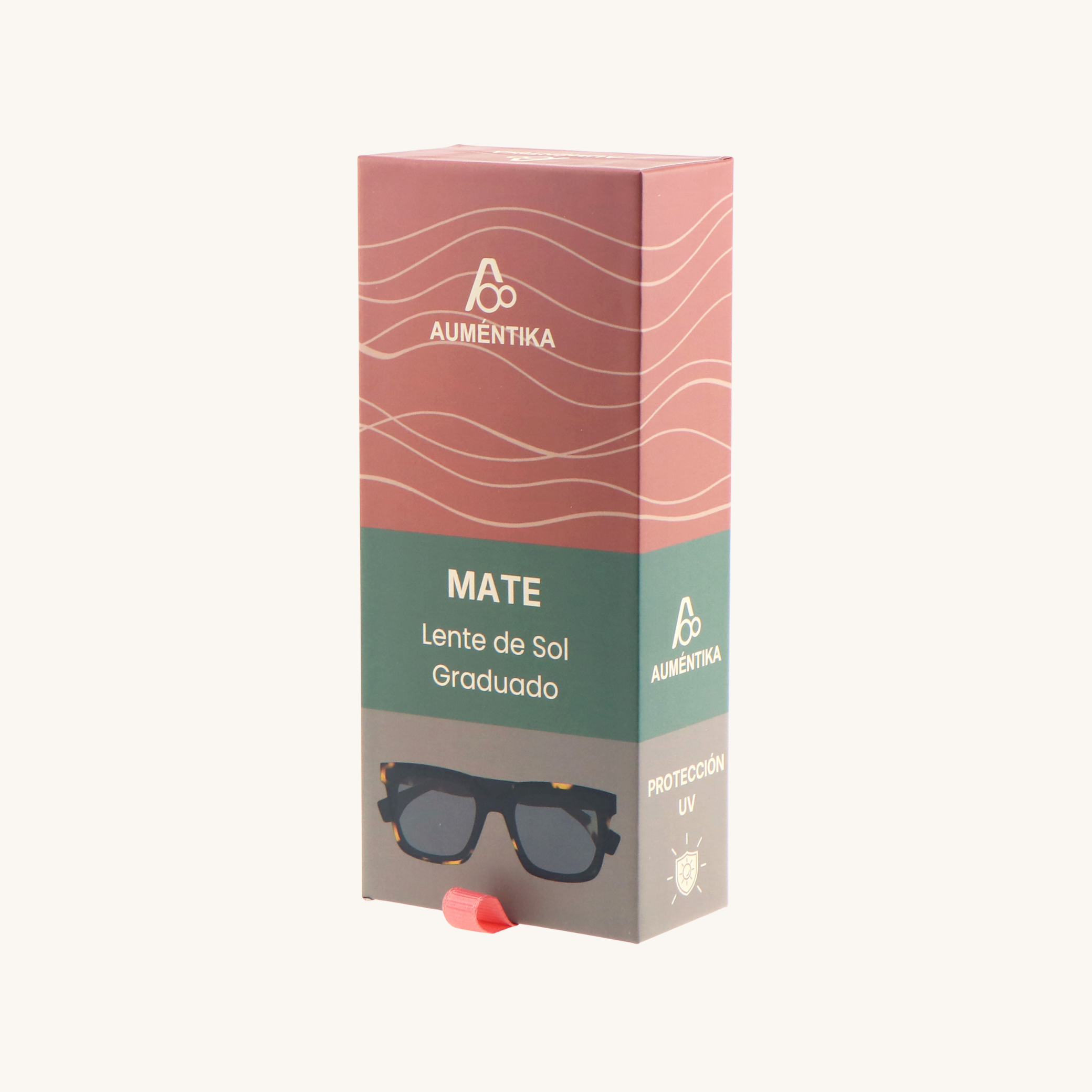 caja lentes de sol con aumento aumentika modelo mate