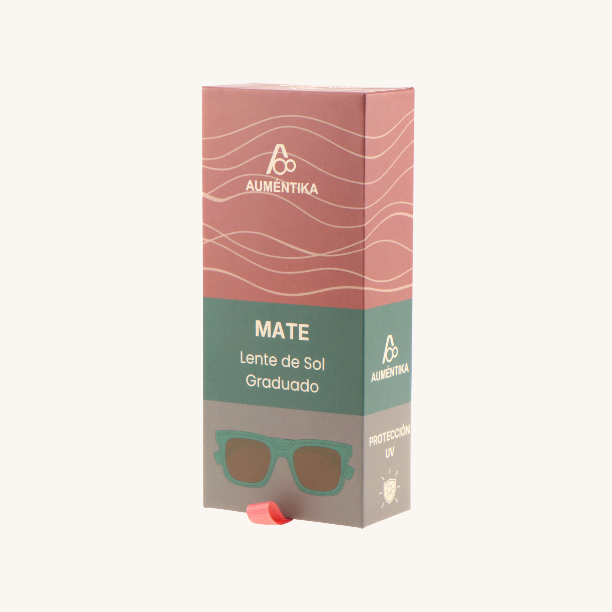 caja lentes de sol con aumento aumentika modelo mate