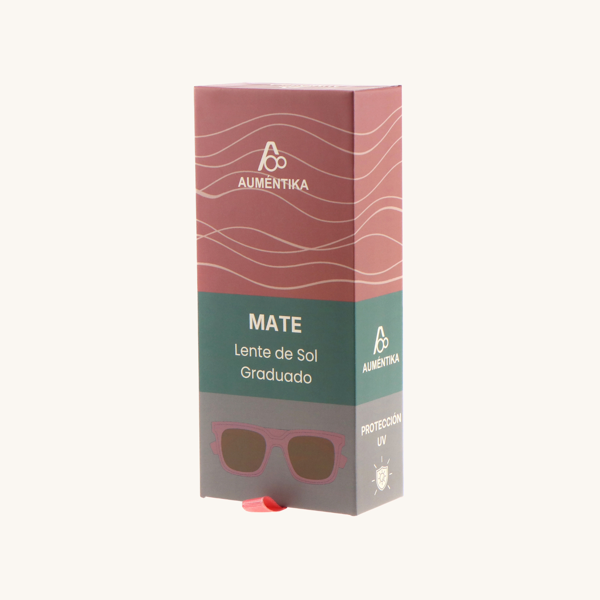 caja lentes de sol con aumento aumentika modelo mate
