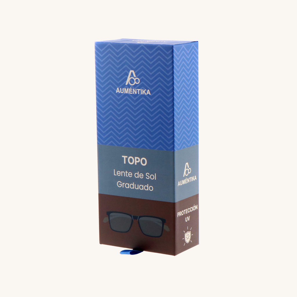 caja lentes de sol con aumento aumentika modelo topo