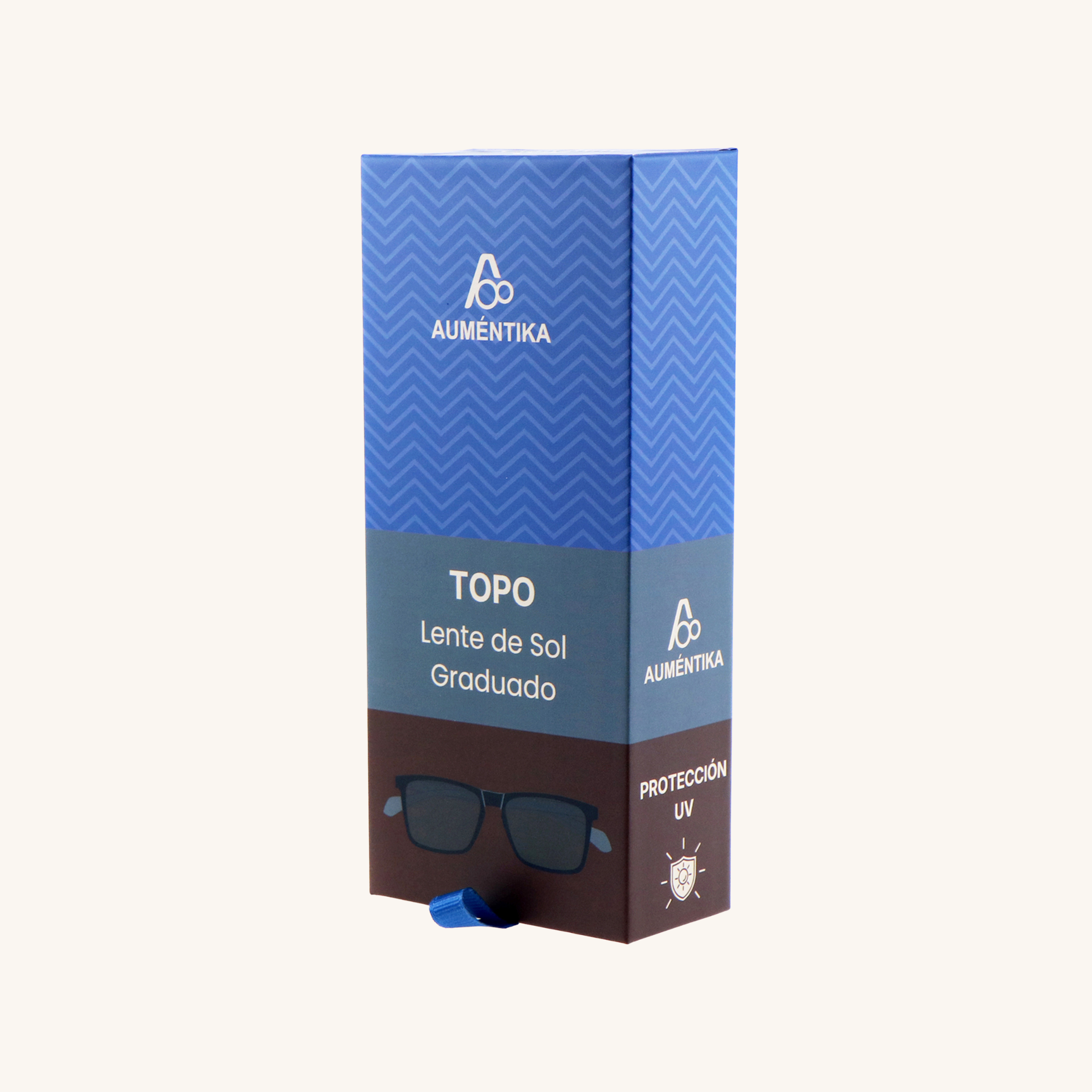 caja lentes de sol con aumento aumentika modelo topo