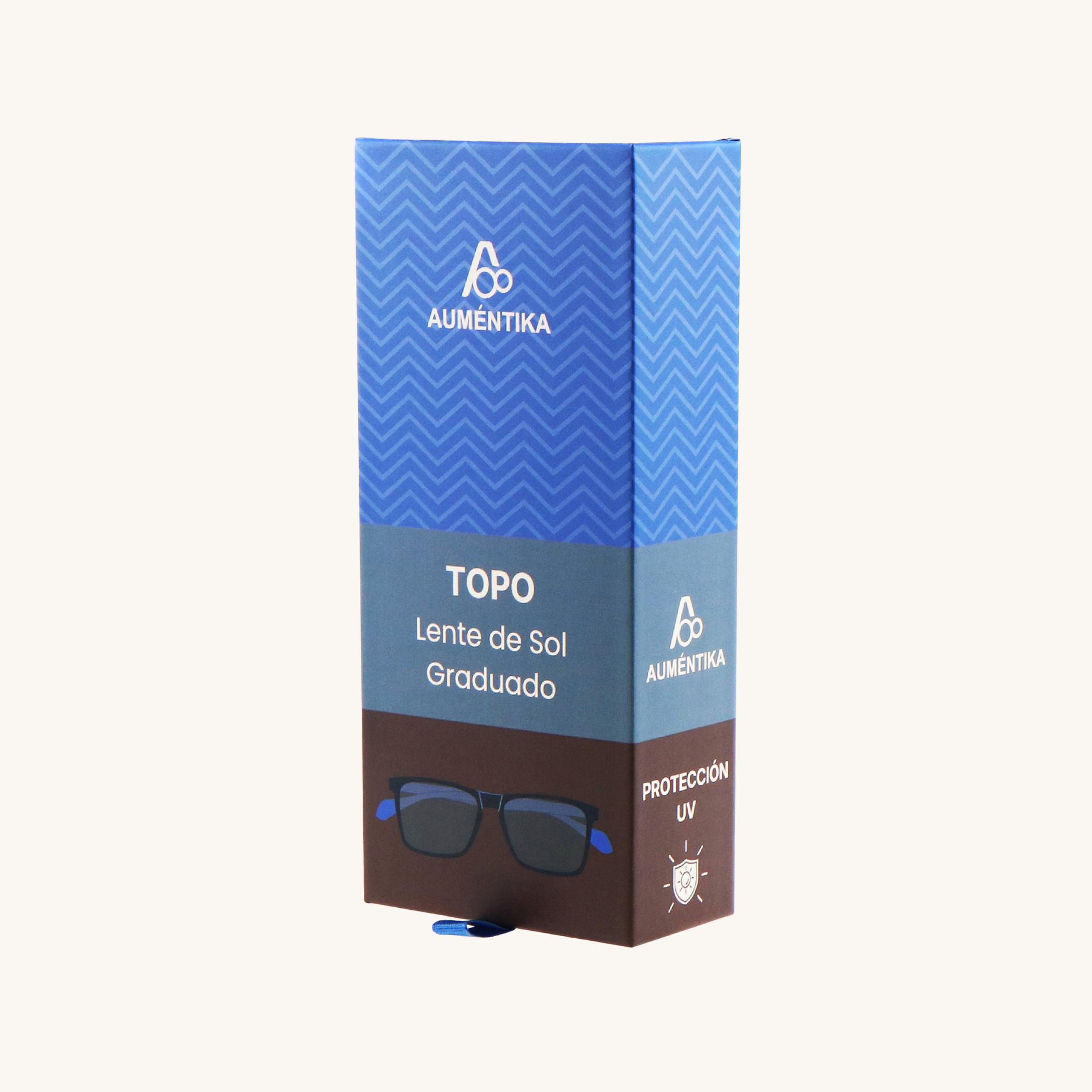 caja lentes de sol con aumento aumentika modelo topo