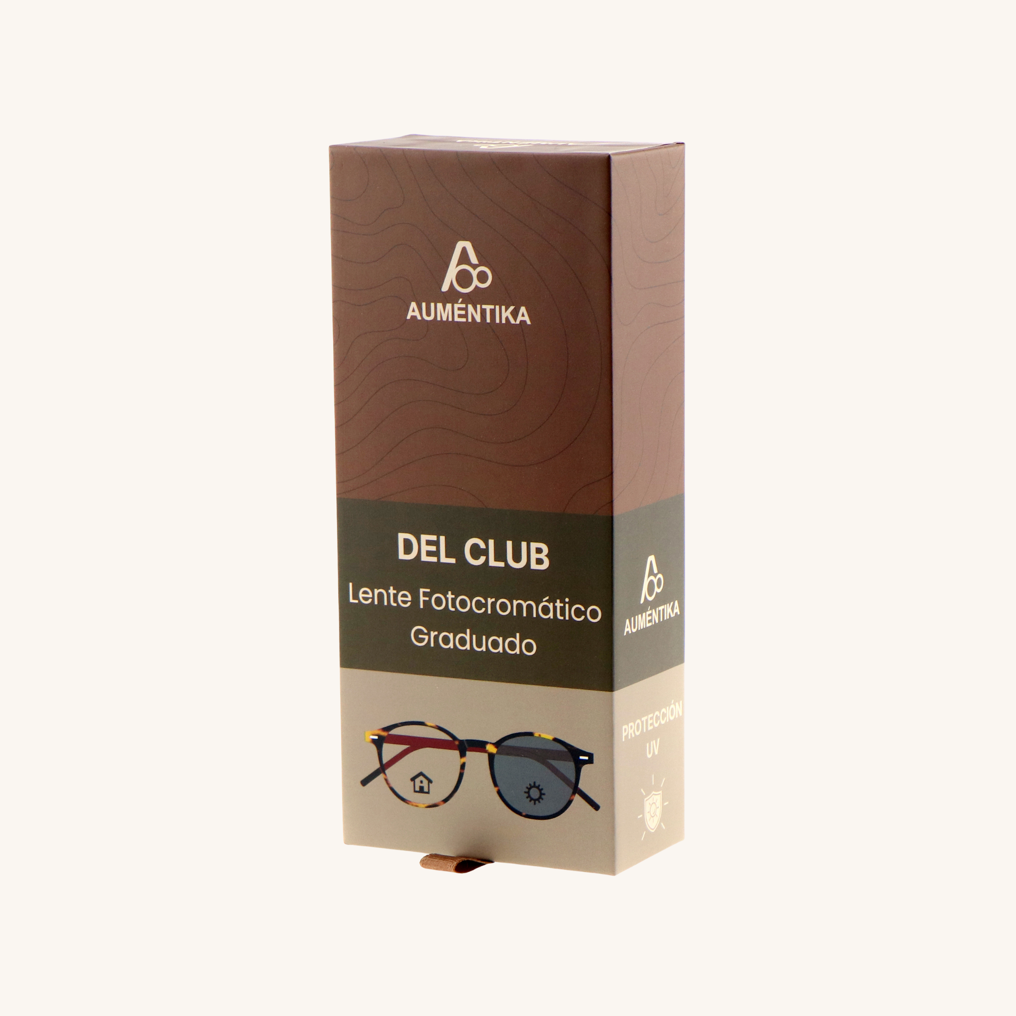 caja lentes fotocromaticos con aumento aumentika modelo del club