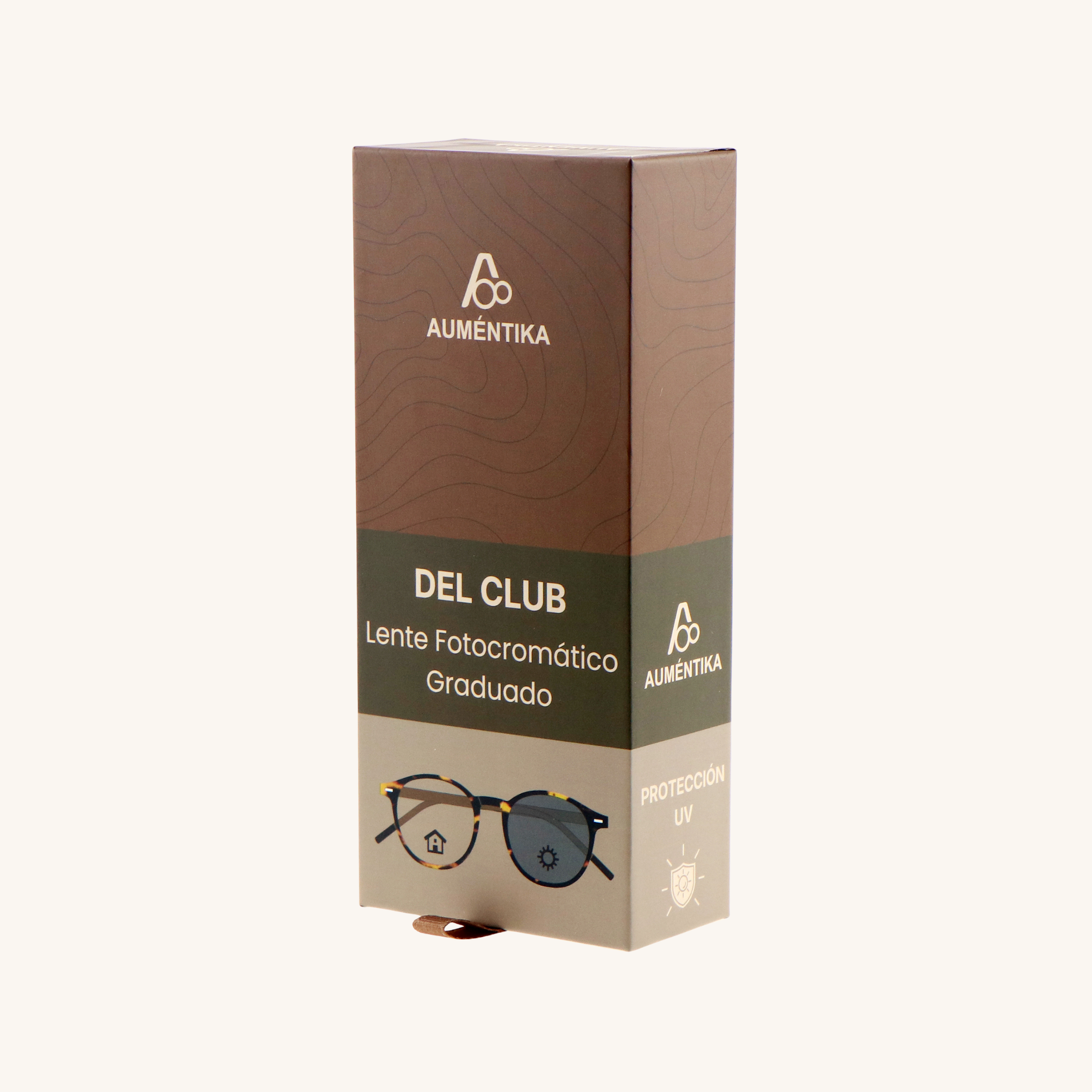 caja lentes fotocromaticos con aumento aumentika modelo del club
